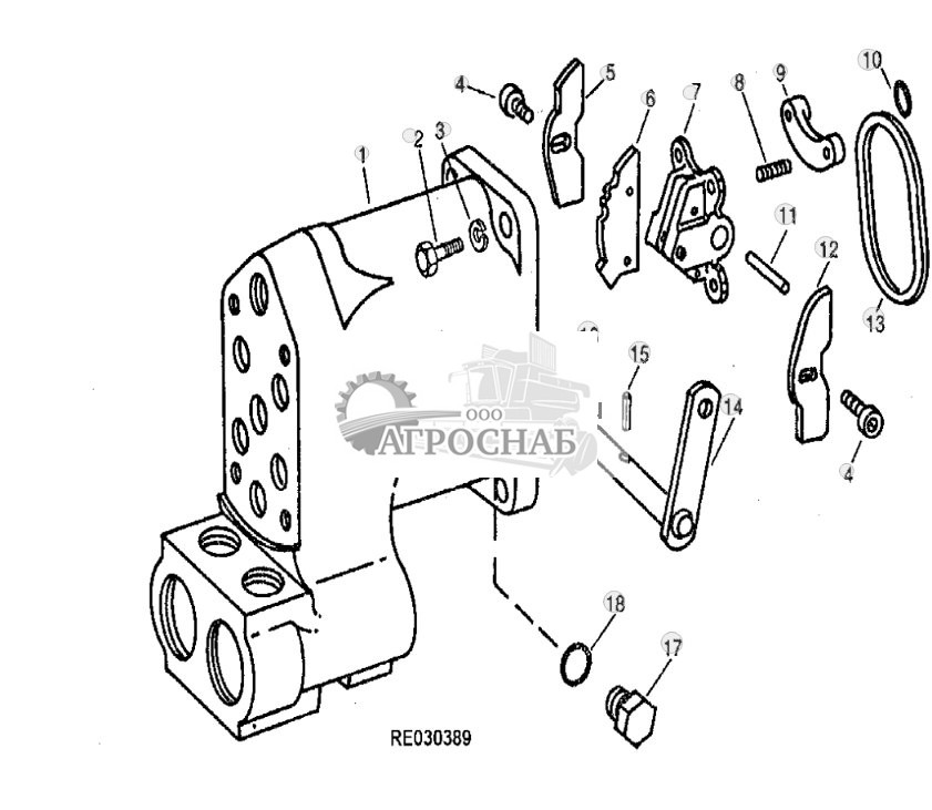 Selective Control Valve Housing, Rocker And Operating Cams 